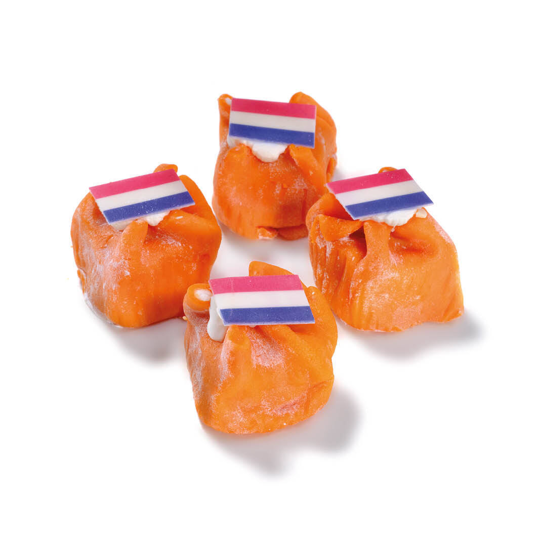 Oranje mini kasteeltje 4 stuks